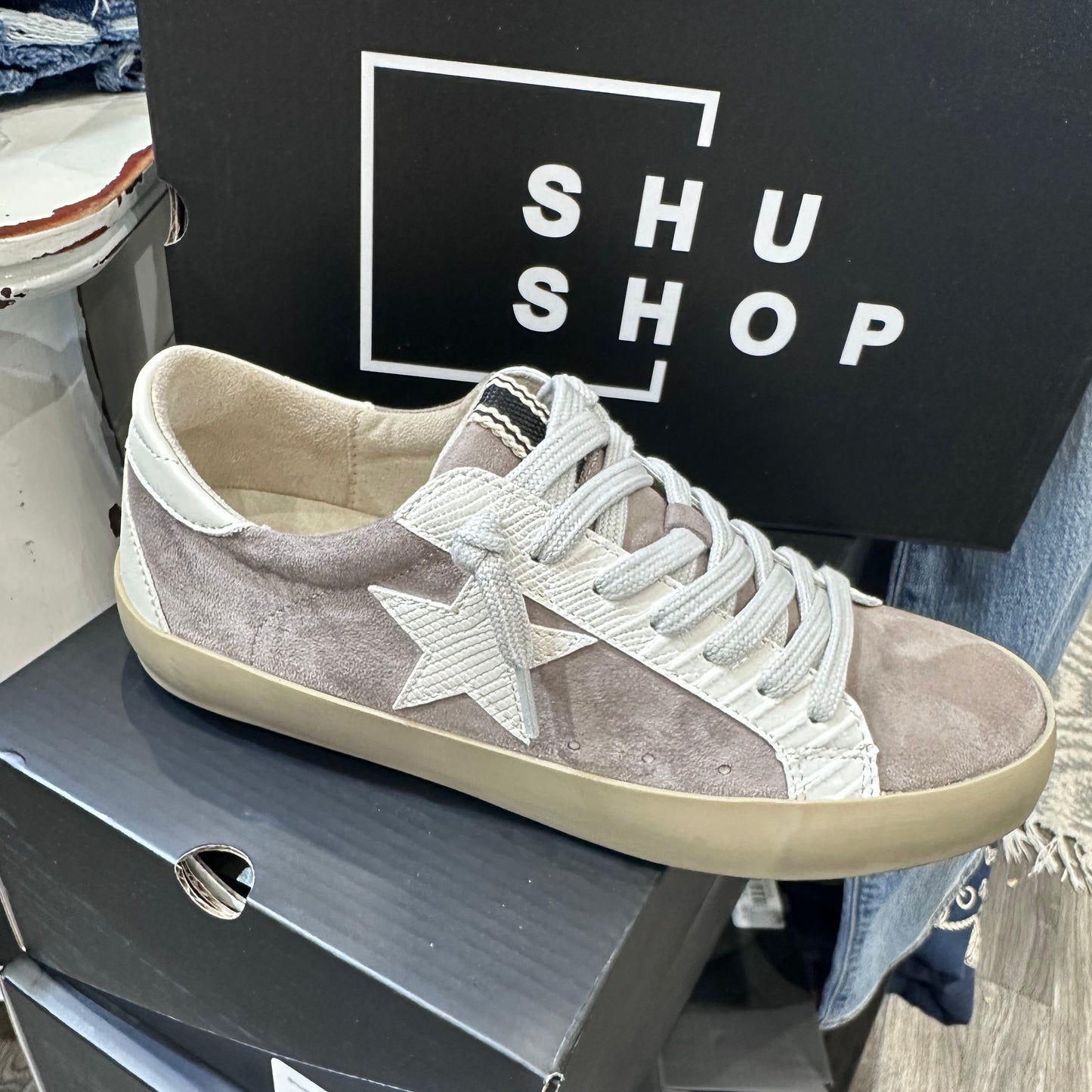 Shushop Paula Mink Suede Sneaker