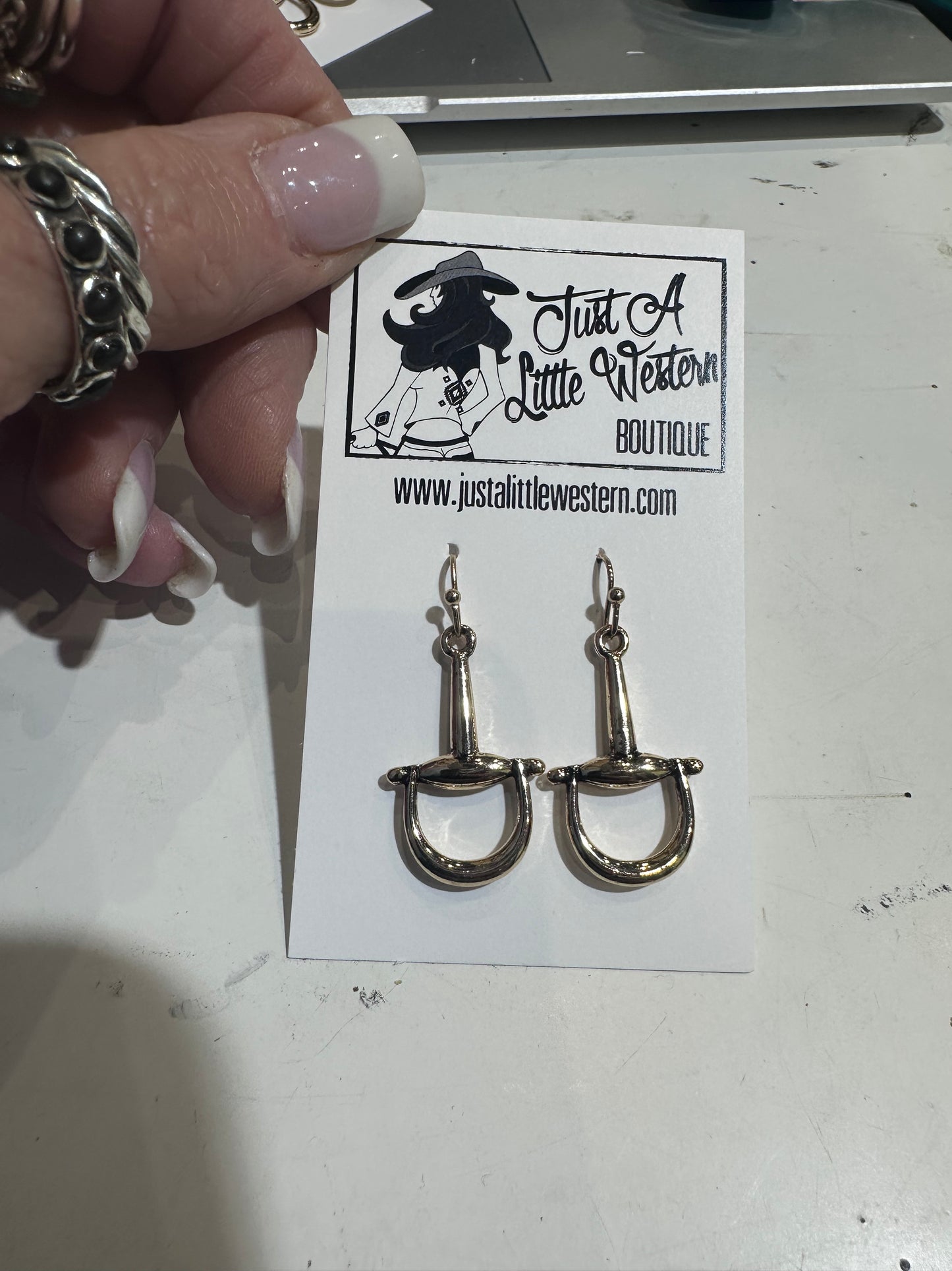 Gold Half Bit Earring
