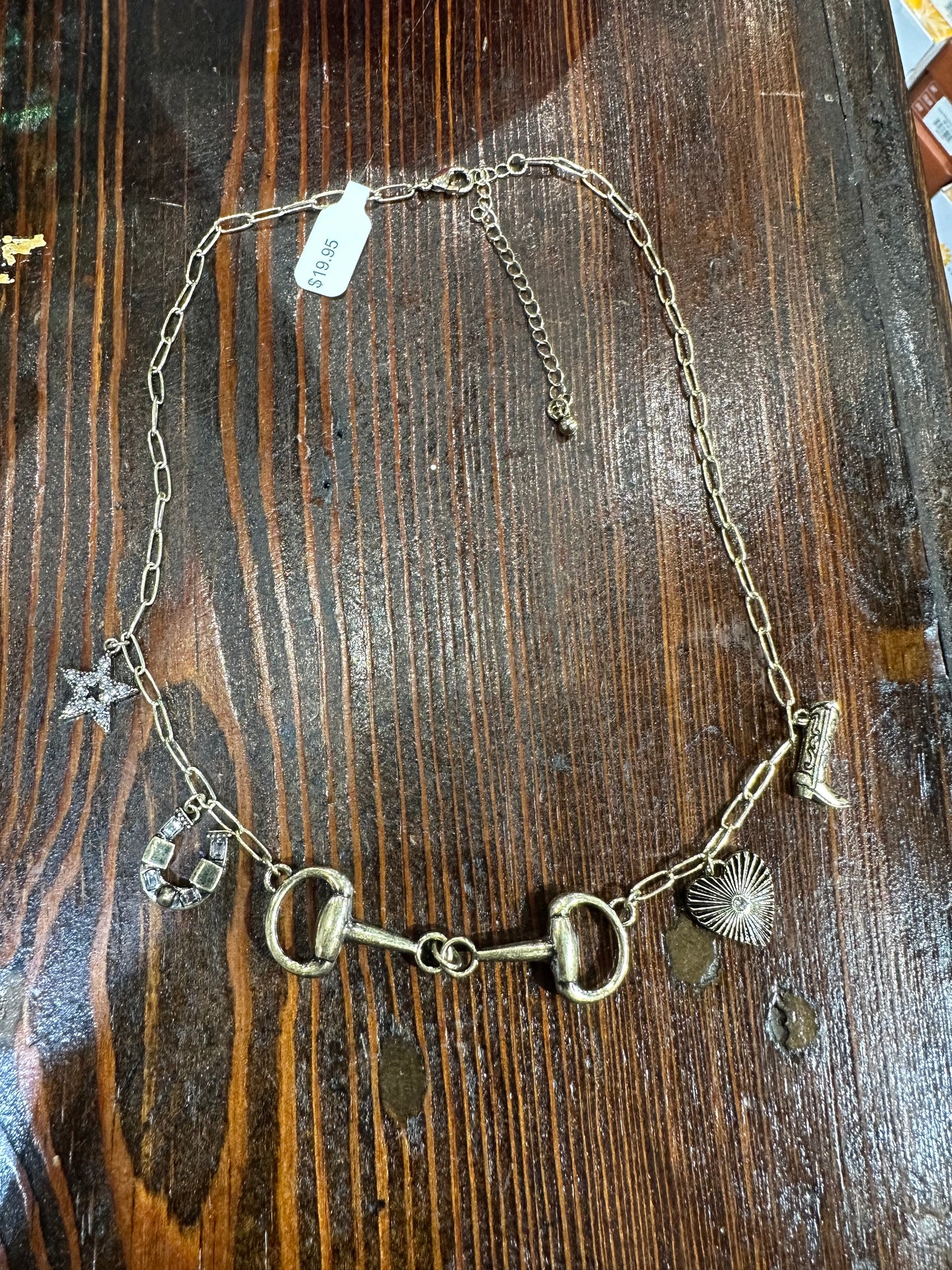 Gold Bit Charm Necklace