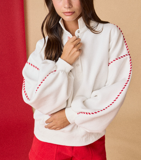 Alexa Contrast Piping Pullover