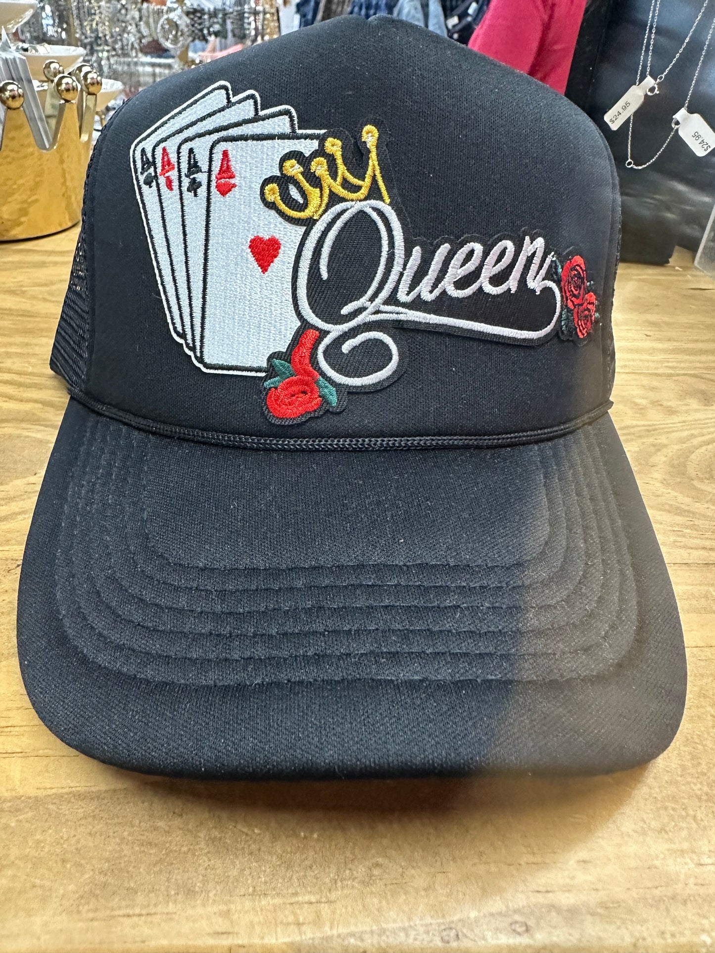 Queen of the Cards Black Trucker Hat