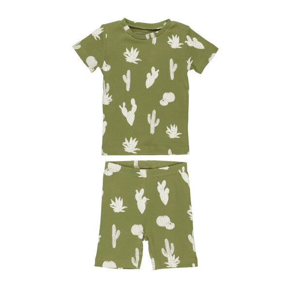 Kids Organic Sage Cactus PJ Set