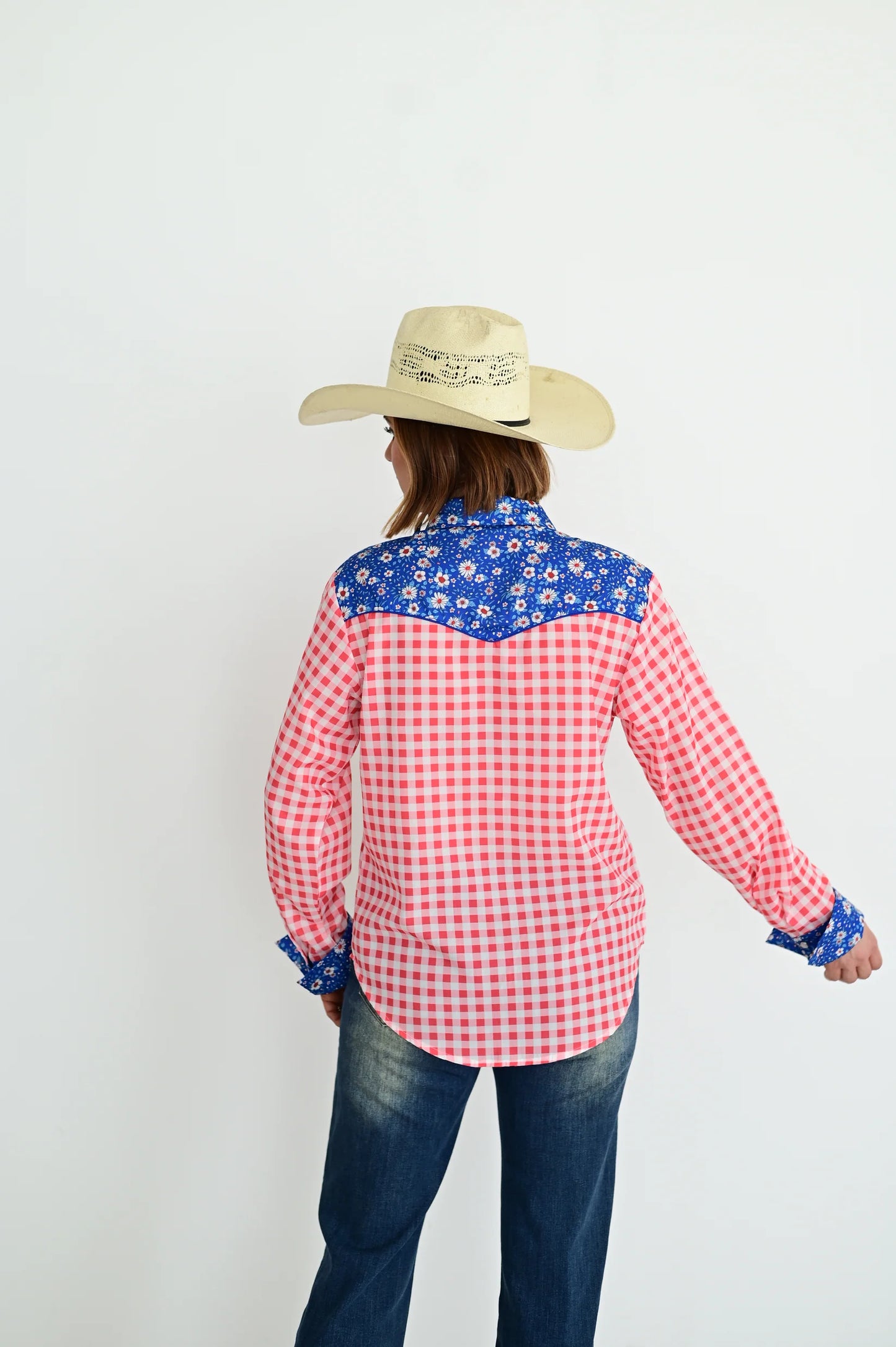 Red, White, & Blue Pearl Snap Top