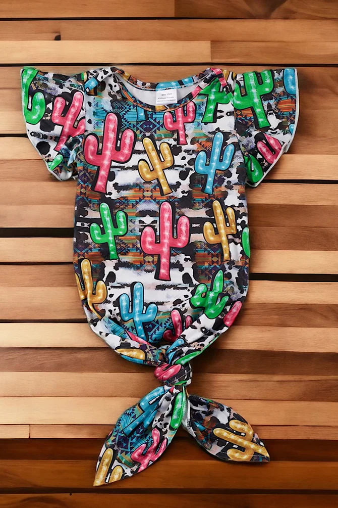 Multi-Color Cactus Baby Gown