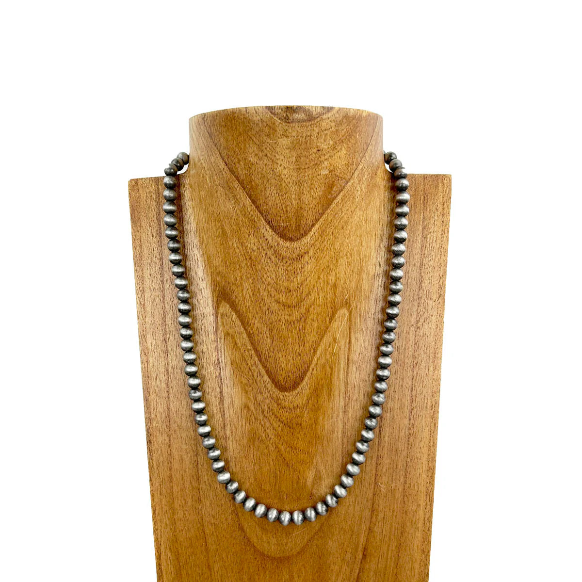 22" Pewter Pearl Necklace 10mm