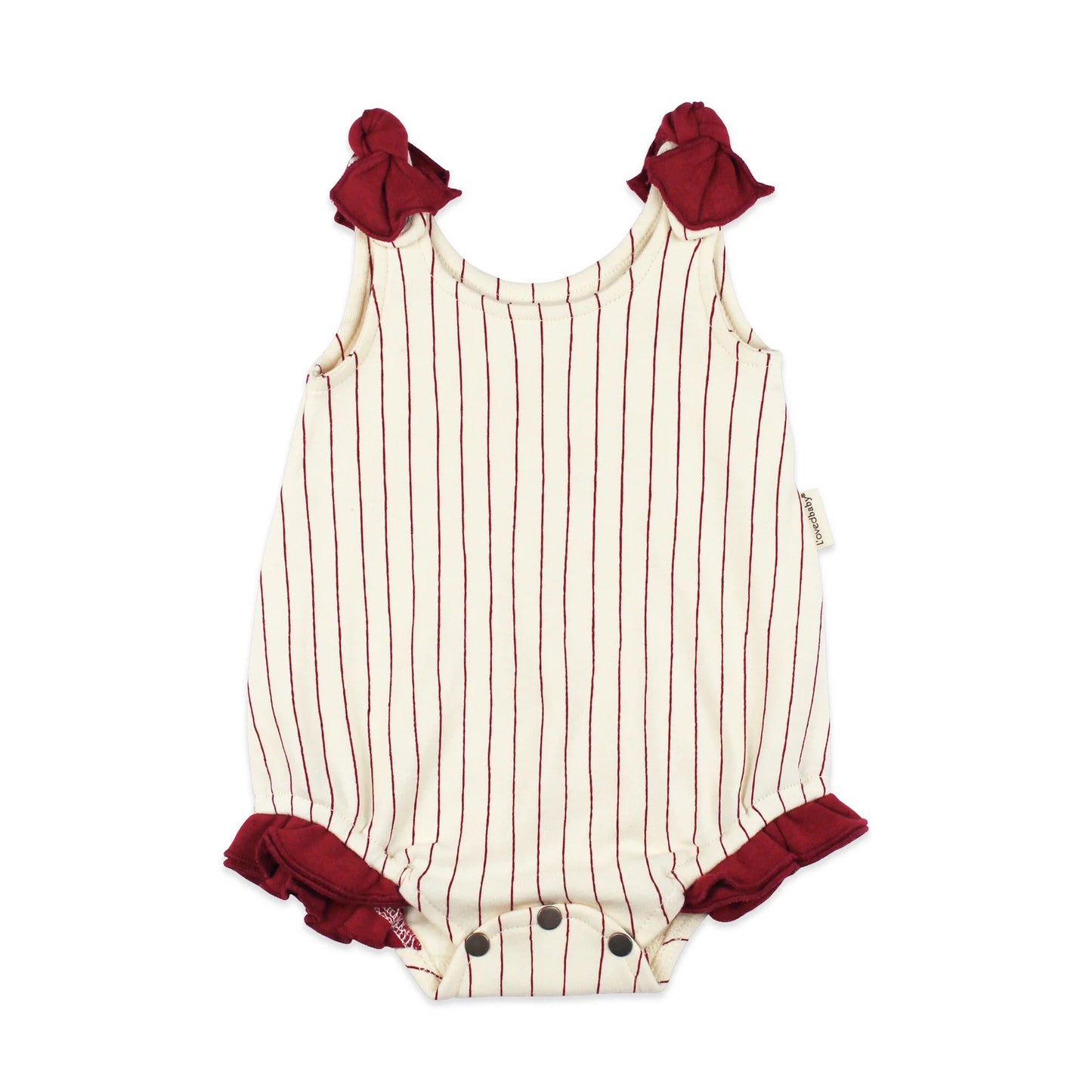 Infant Girls Organic Bowtie Pinstriped Bodysuit