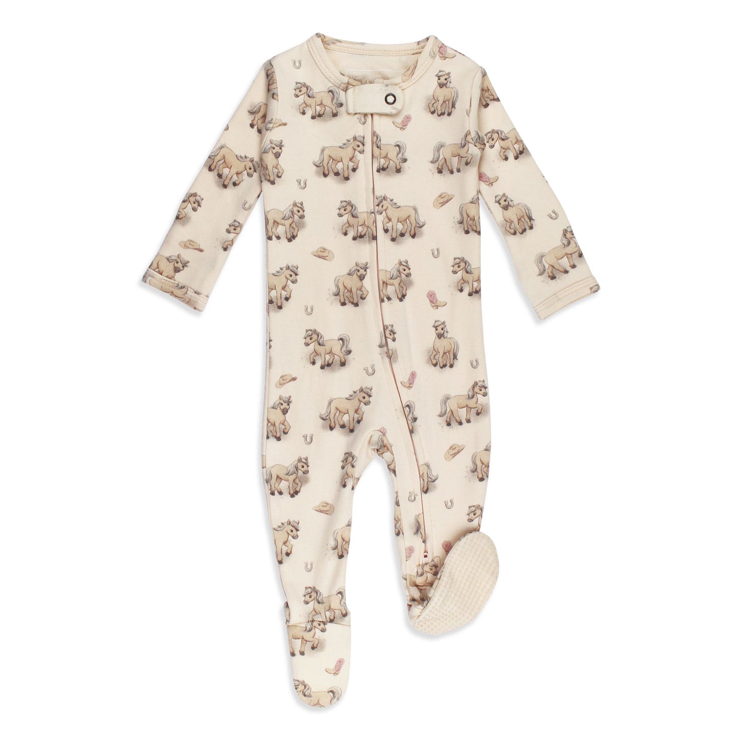 L'oved Baby Blush Boots 2 Way Organic Zipper Footie