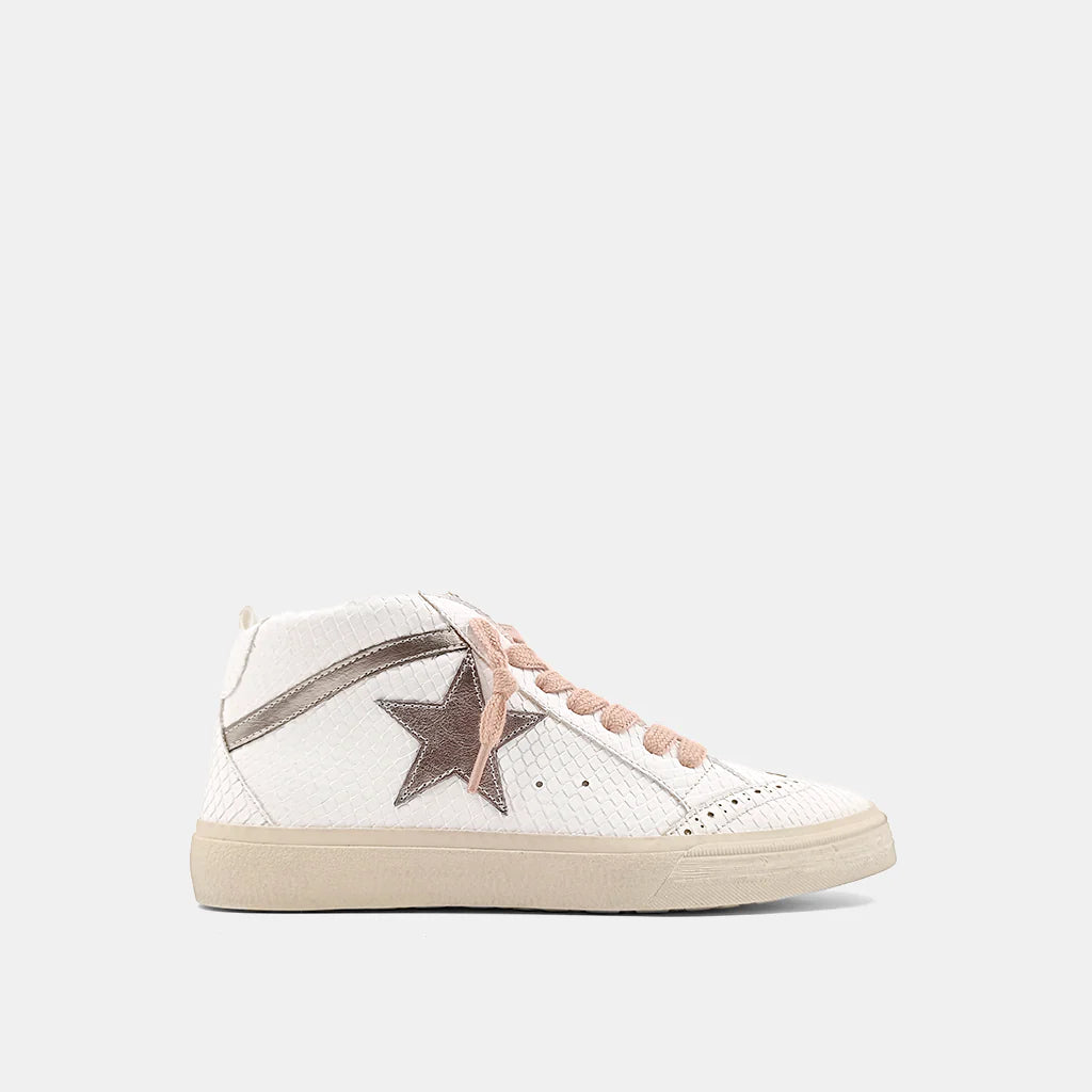 Shu Shop Paulina Bone Snakeskin Hi-top Sneakers