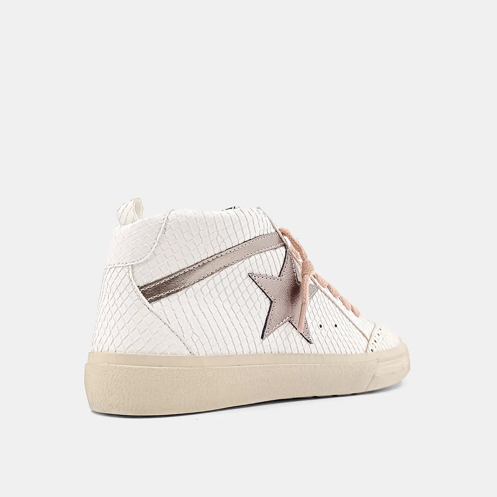 Shu Shop Paulina Bone Snakeskin Hi-top Sneakers