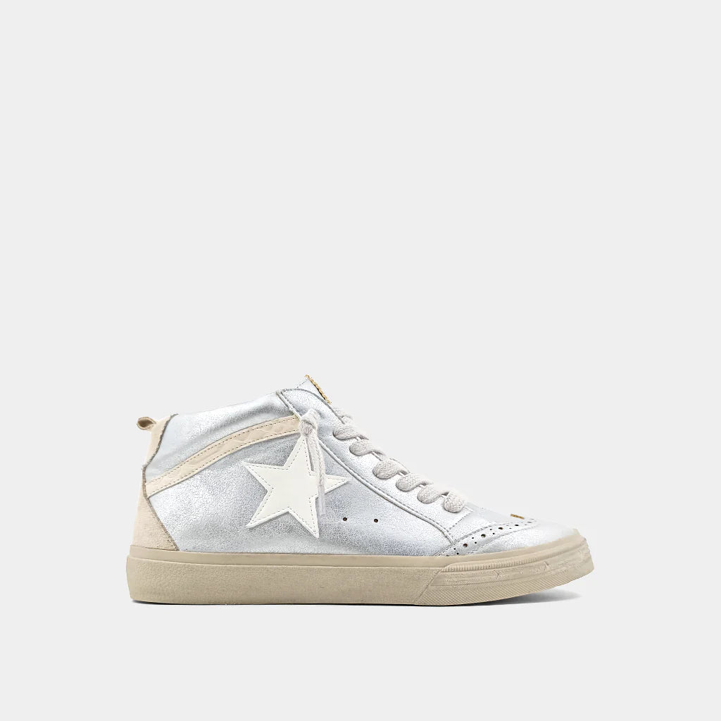 Paulina White & Silver Sneaker by ShuShop