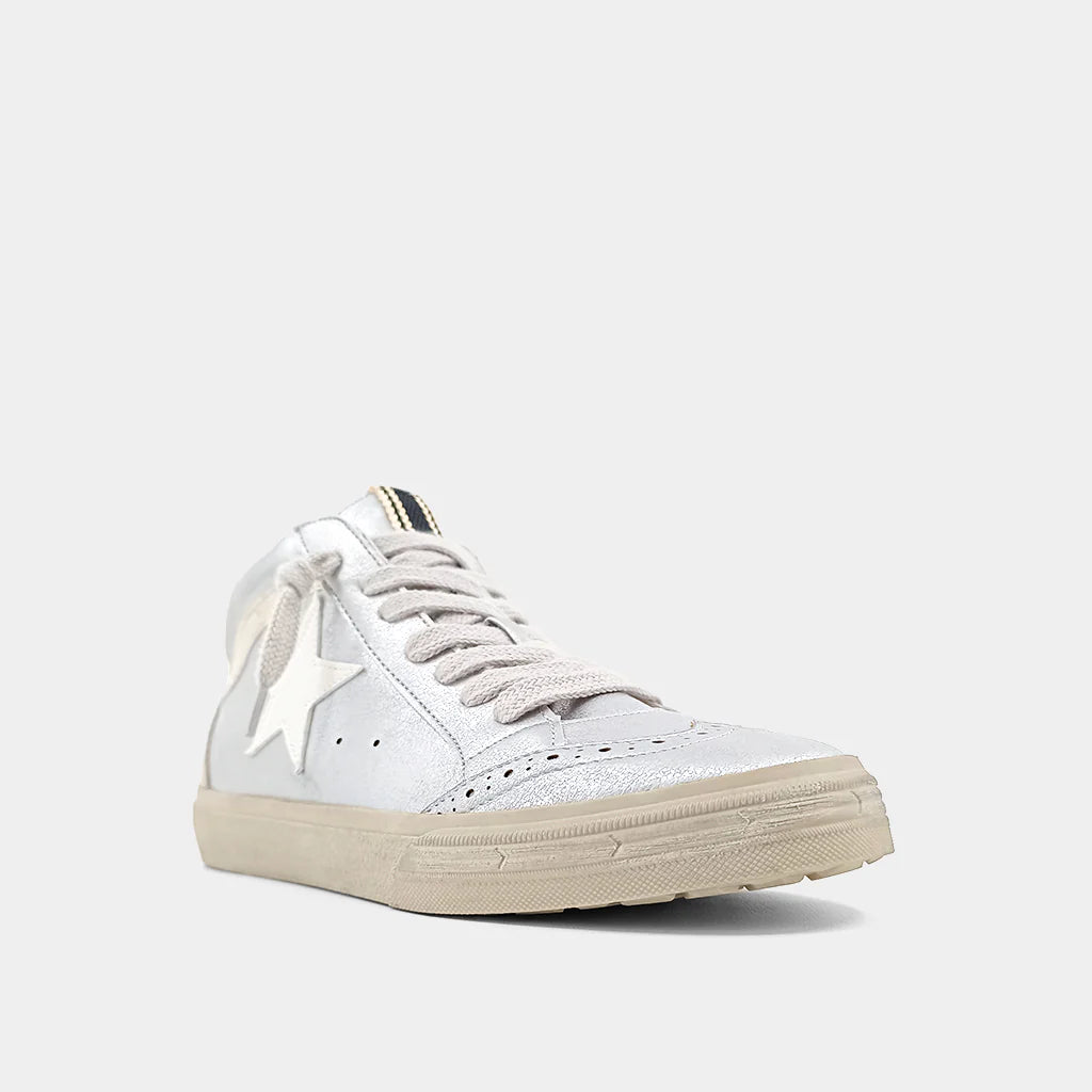 Paulina White & Silver Sneaker by ShuShop