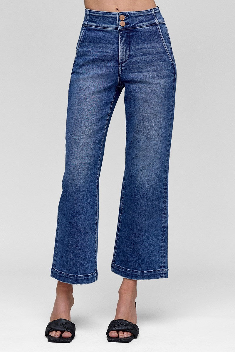 Risen TC High Rise Crop Boot Wide Jean