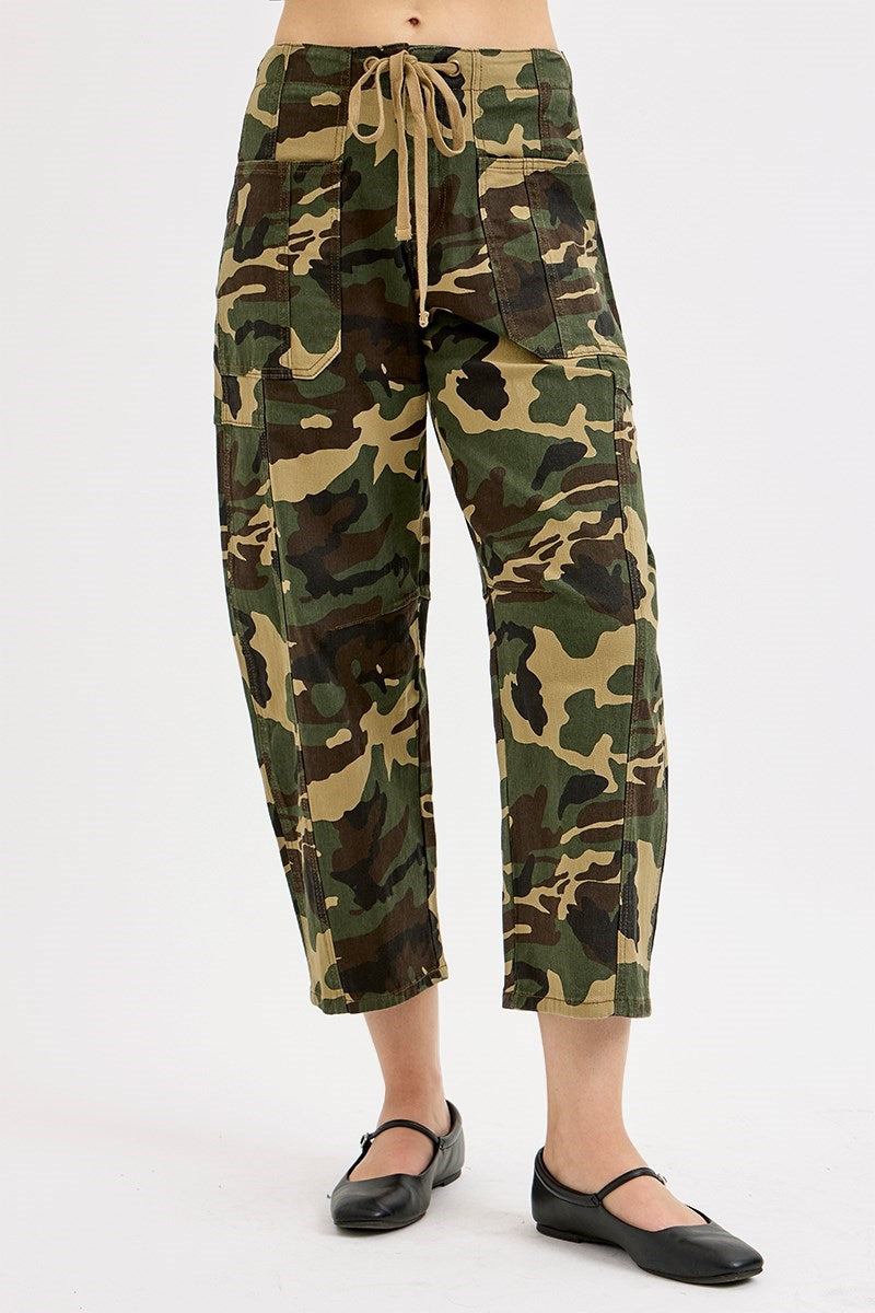 Risen Camo Mid Rise Barrel Pant