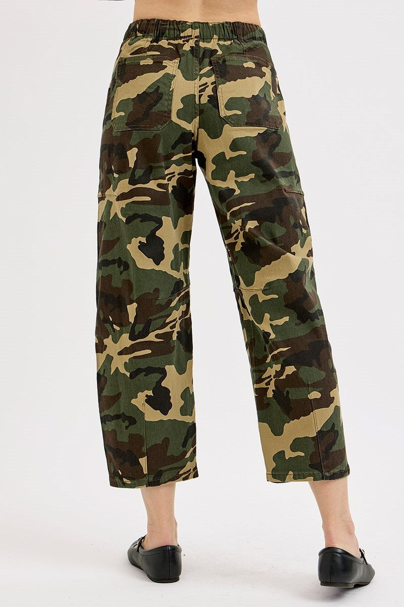 Risen Camo Mid Rise Barrel Pant