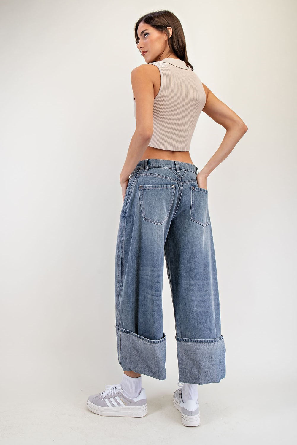 Mineral Washed Cuffed Pants