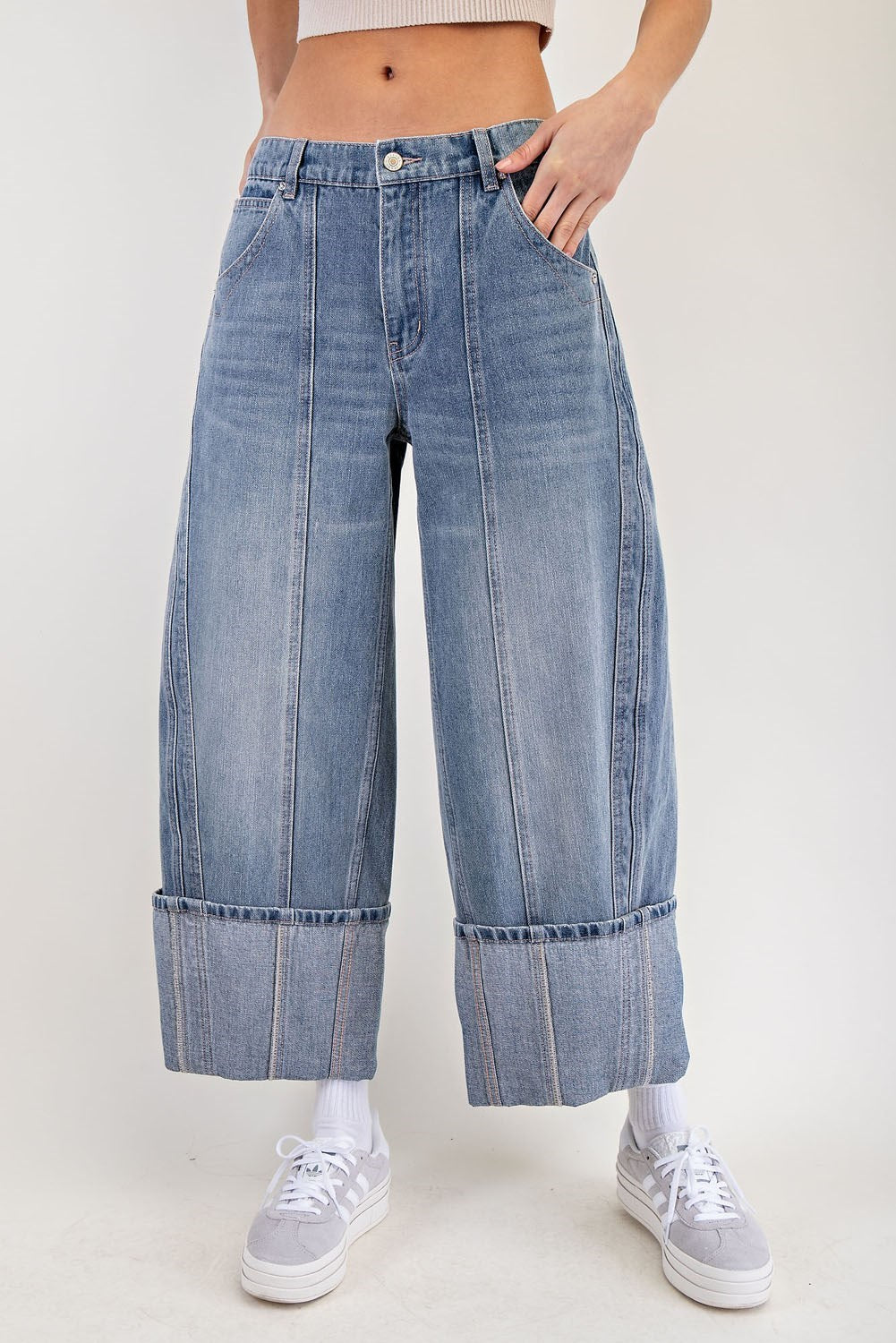Mineral Washed Cuffed Pants