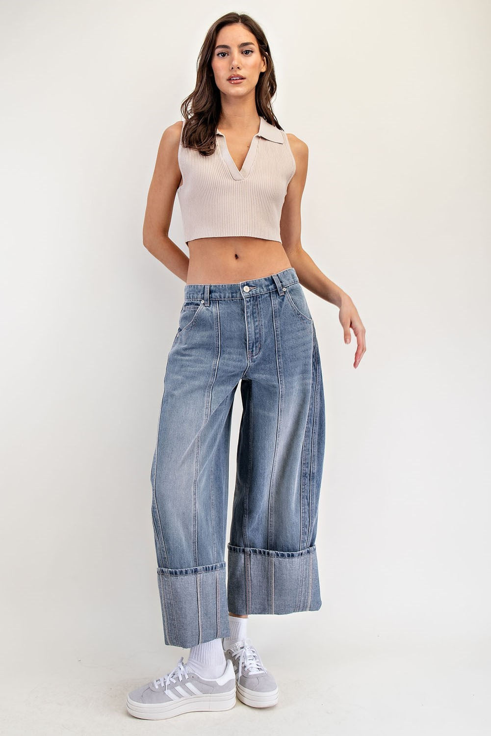 Mineral Washed Cuffed Pants
