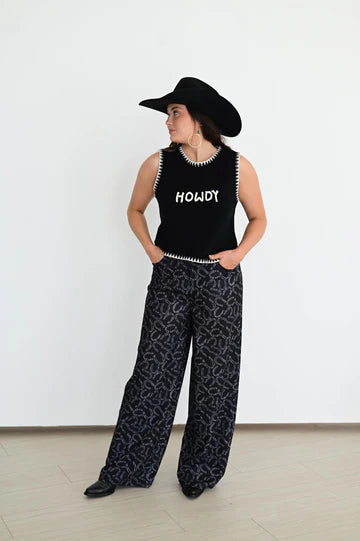 Black Howdy Sweater Vest