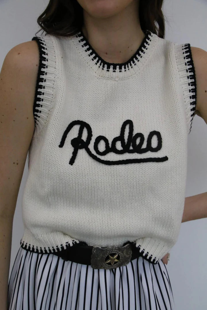Cream Rodeo Sweater Vest