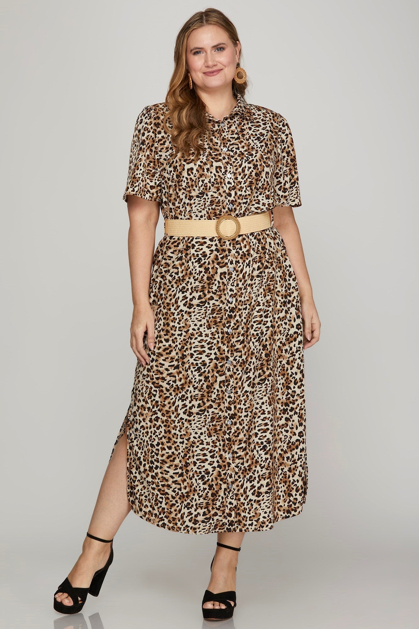 Leopard Print Midi Dress