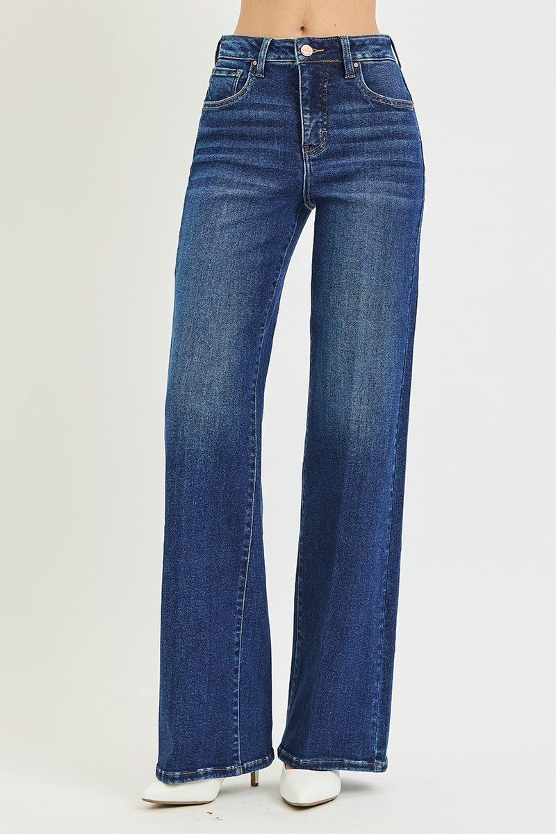 Risen TC High Rise Wide Leg Crease Line Jean