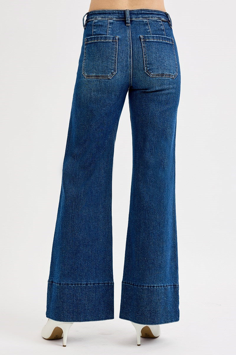Risen TC Mid Rise Ankle Wide Flare Jeans