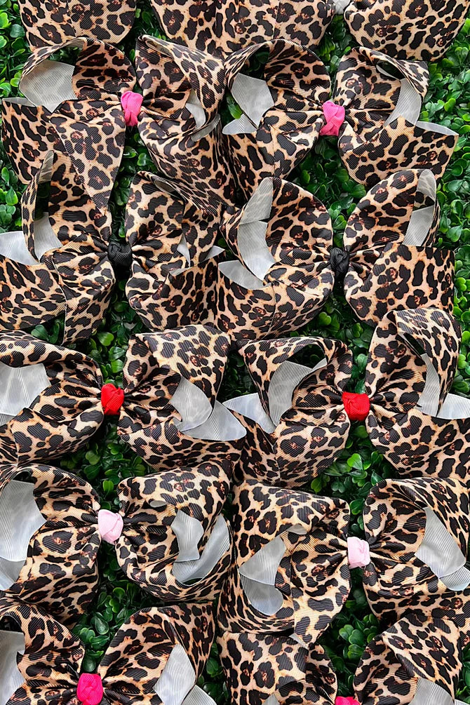 Leopard Print 5.5" Hair Bow