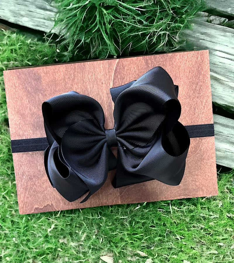 Black 6" Double Layer Bow Headband