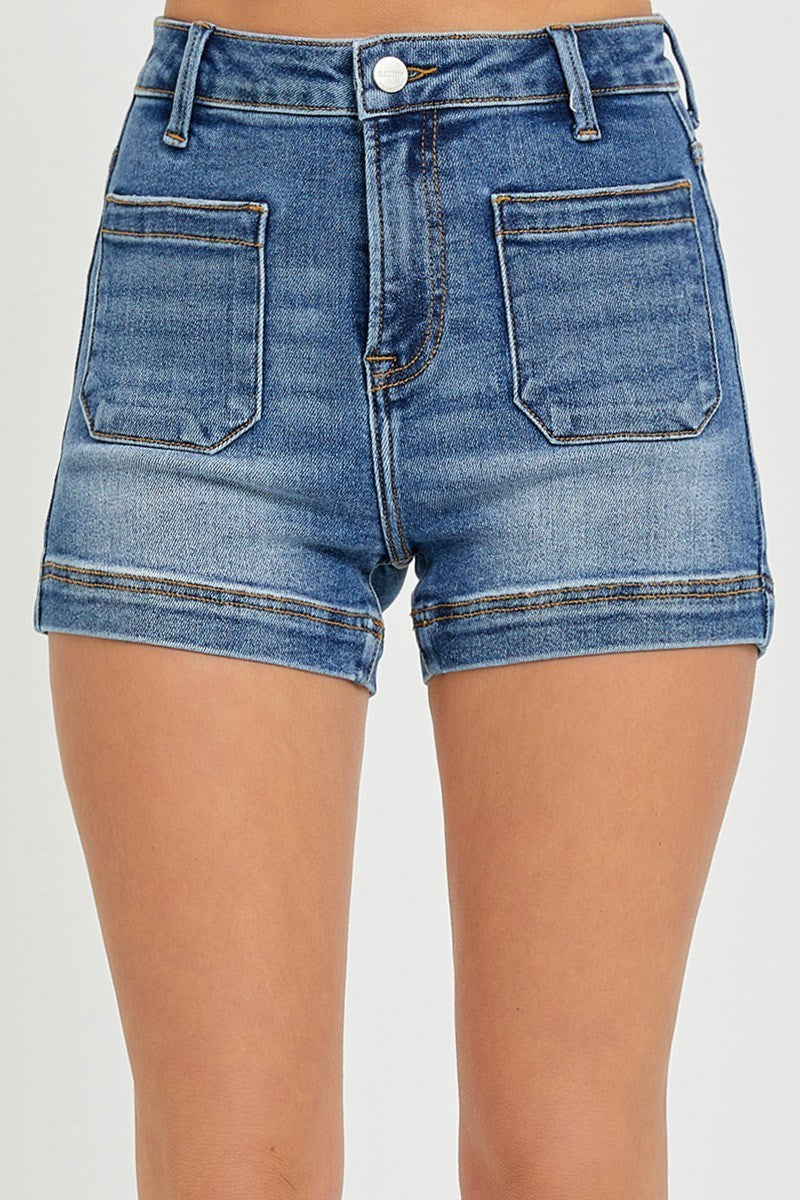 Risen High Rise Patch Pocket Shorts