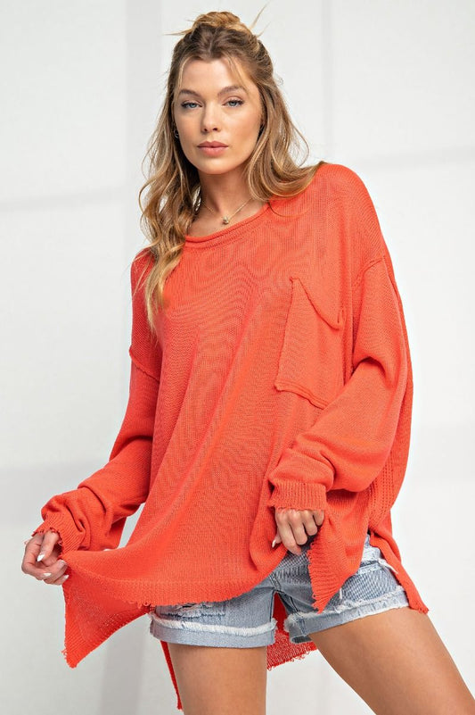 Ruby Red Long Sleeve Top