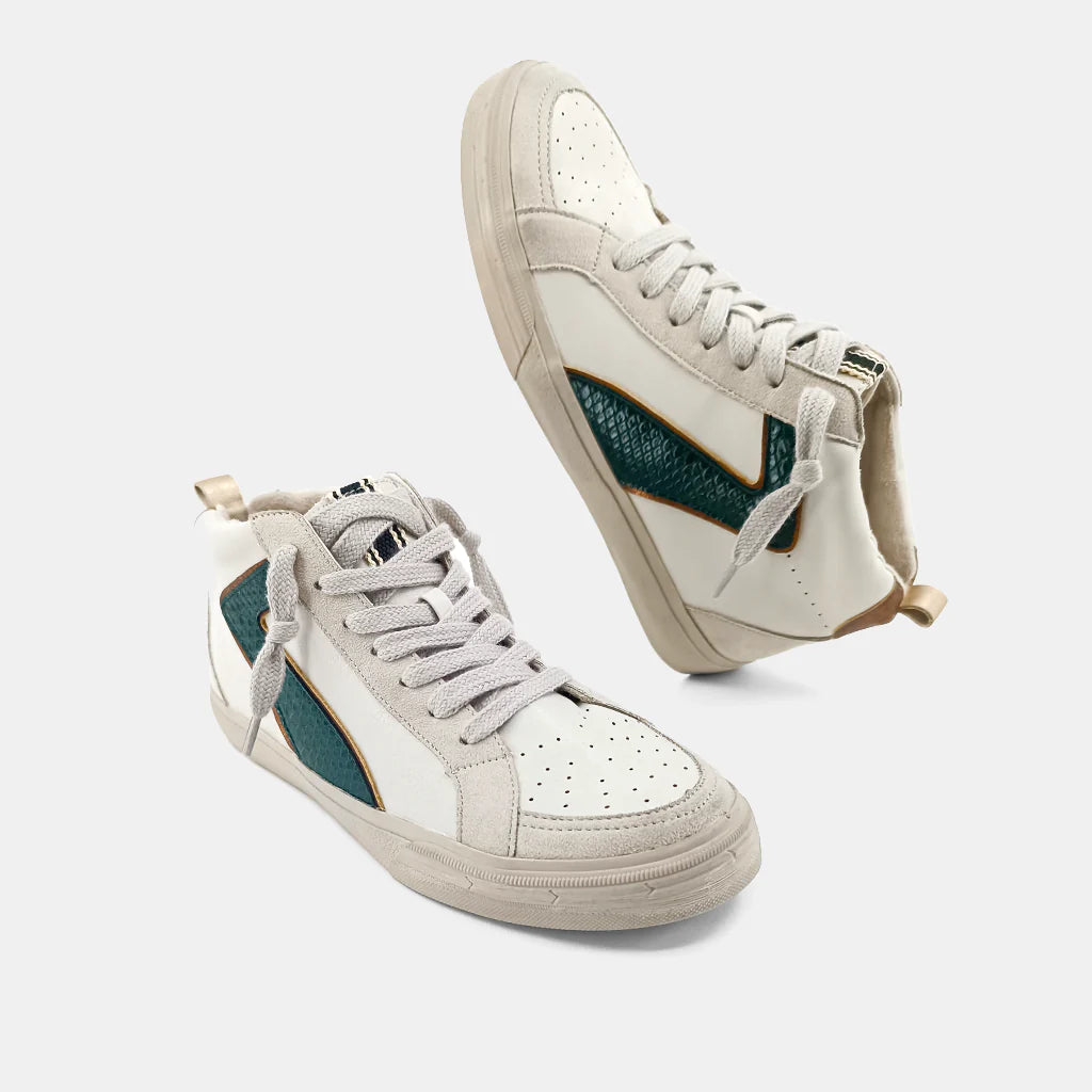 Shu Shop Sandy Dark Green Snakeskin Sneakers