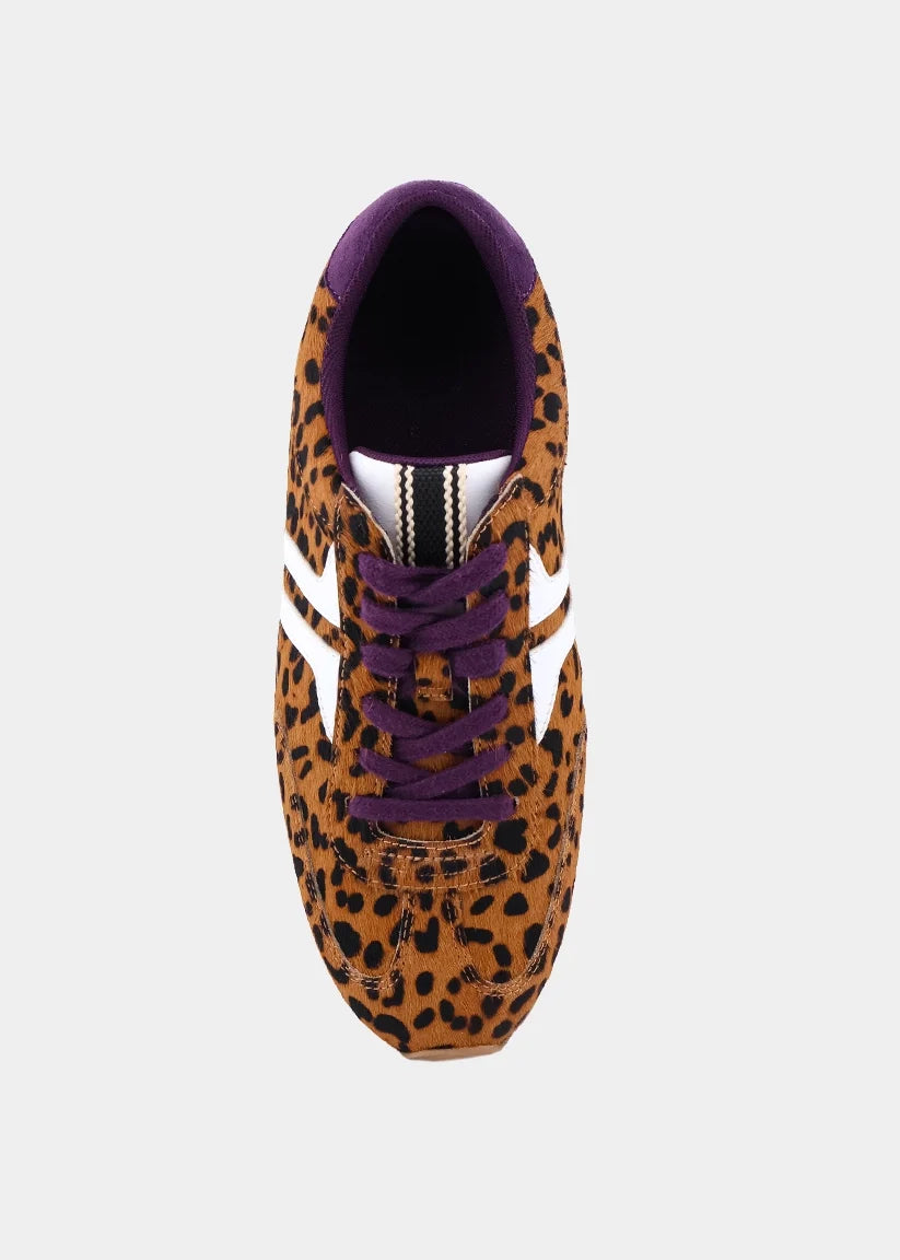 Shushop Sarah Brown Leopard Hair Sneaker