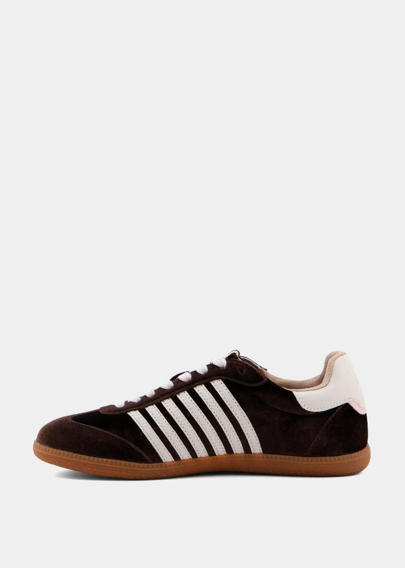 Shushop Stevie Brown Velvet Sneaker