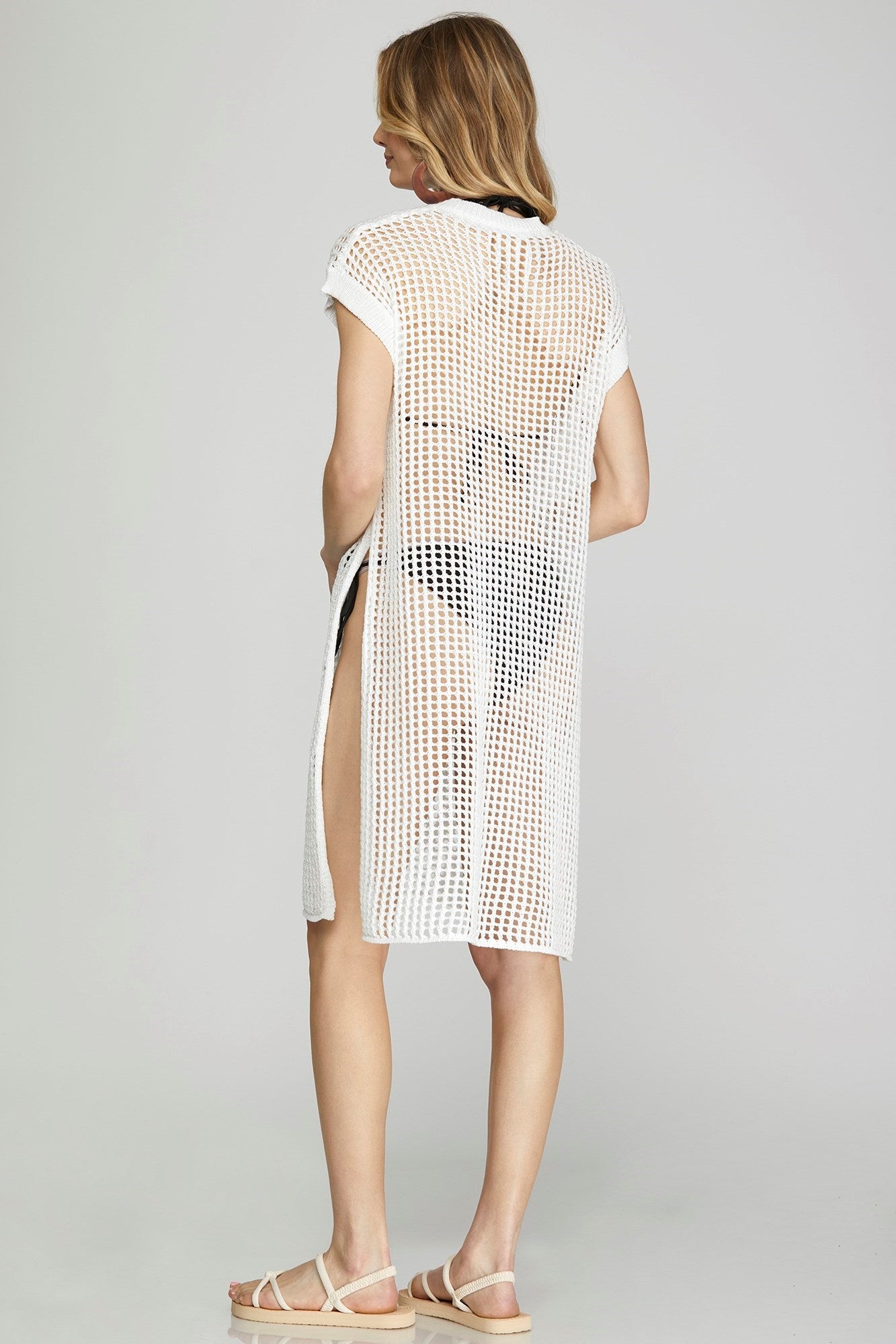 Ivory Fishnet Cover Up