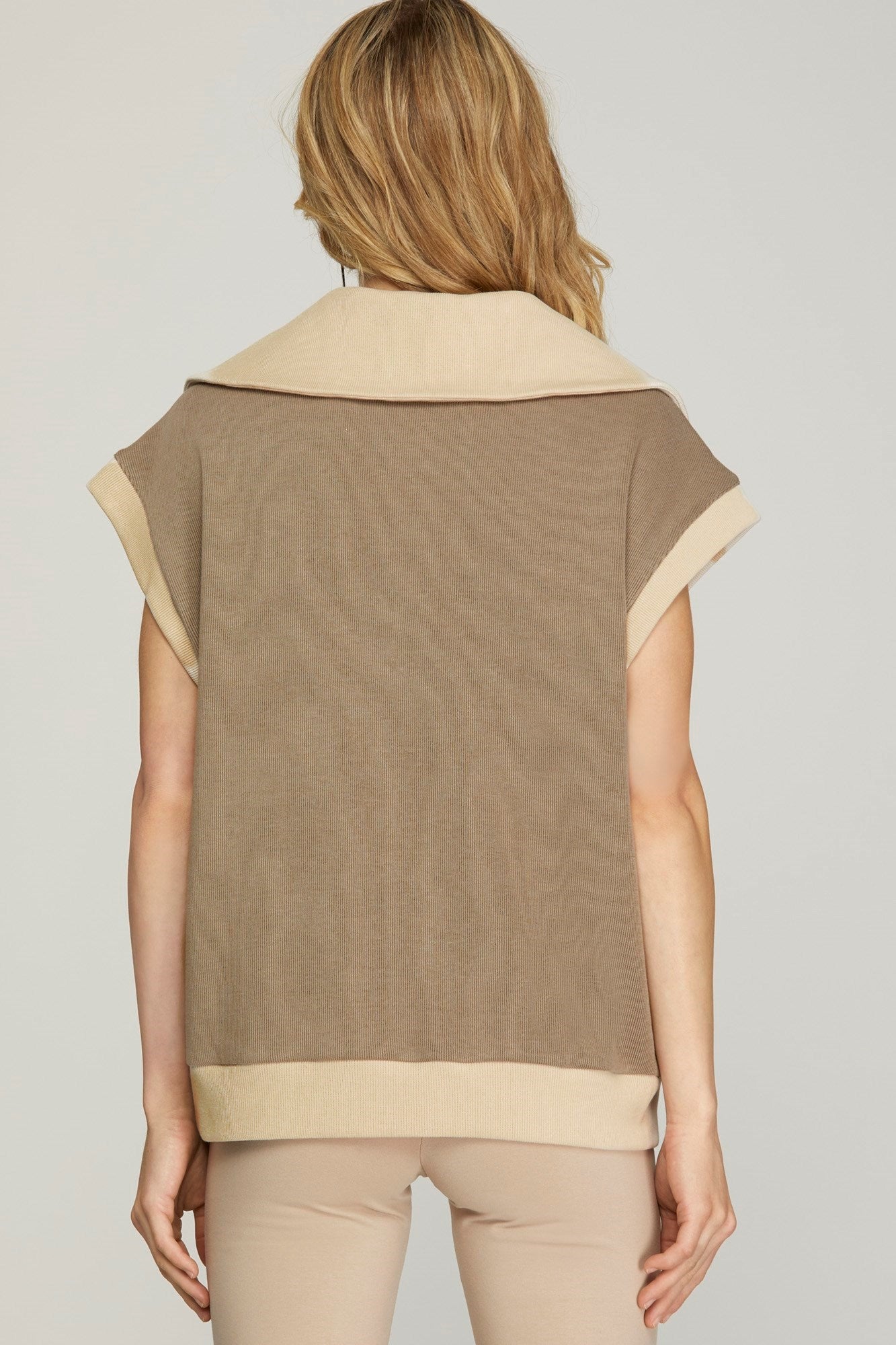 Mocha Half Zip Top