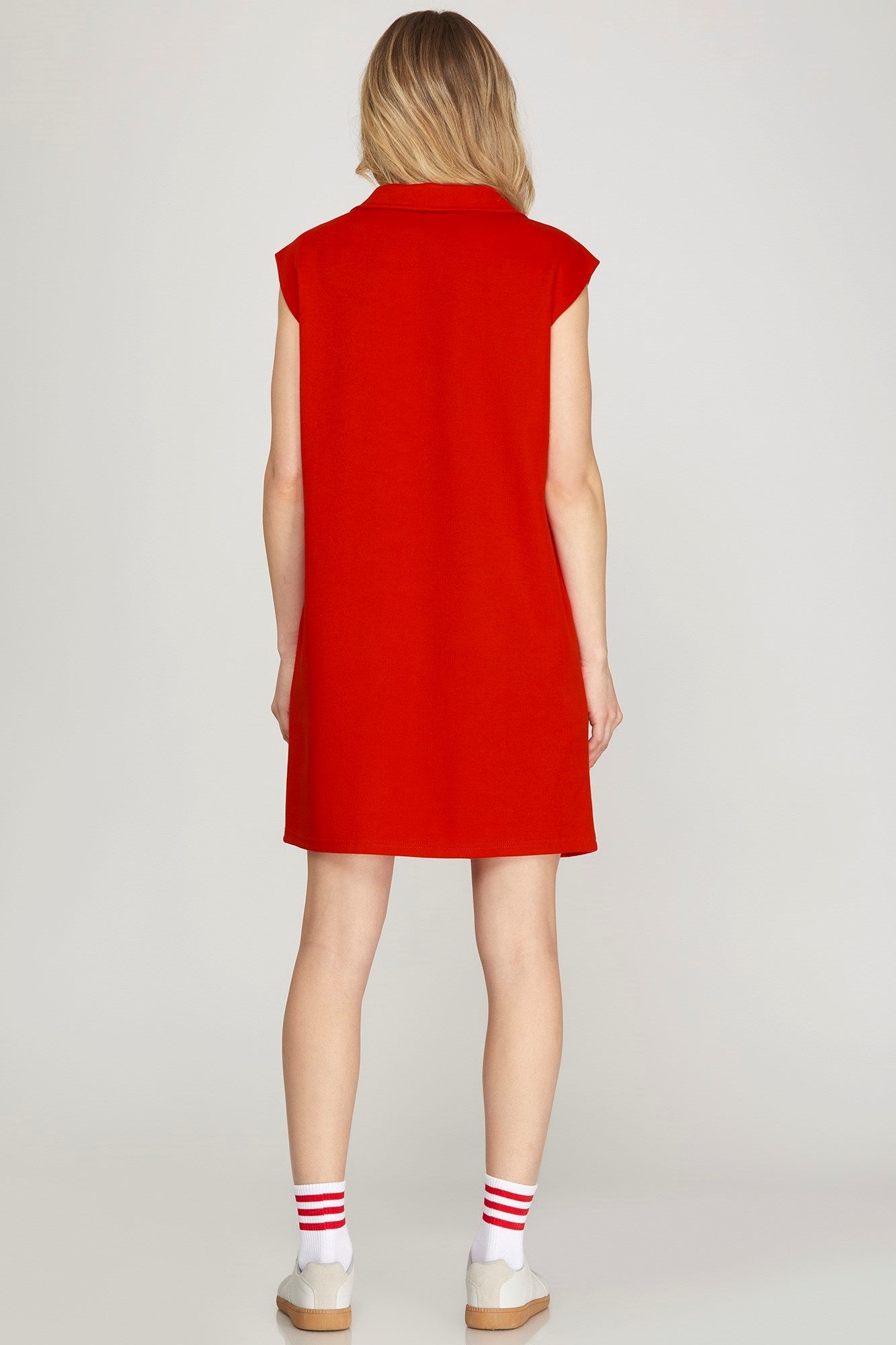 Red Sleeveless Polo Mini Dress