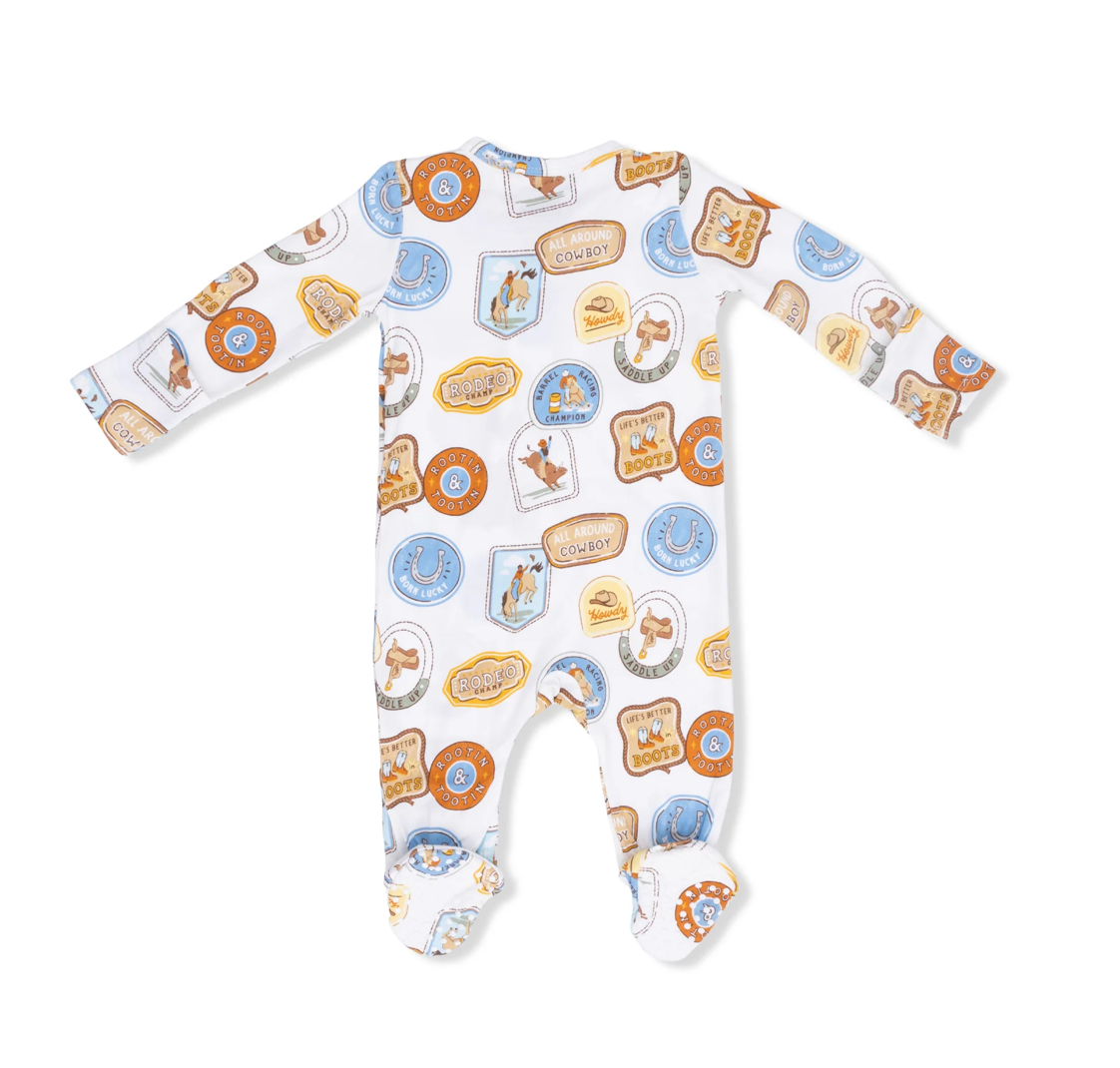 Infant Boys Rodeo Patches Uni Footie