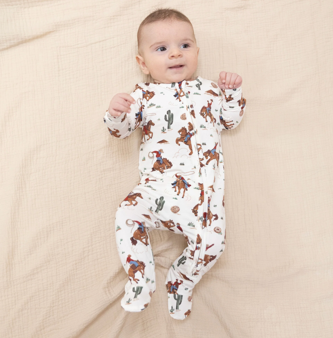 Angel Dear Buckaroo Western Zipper Footie