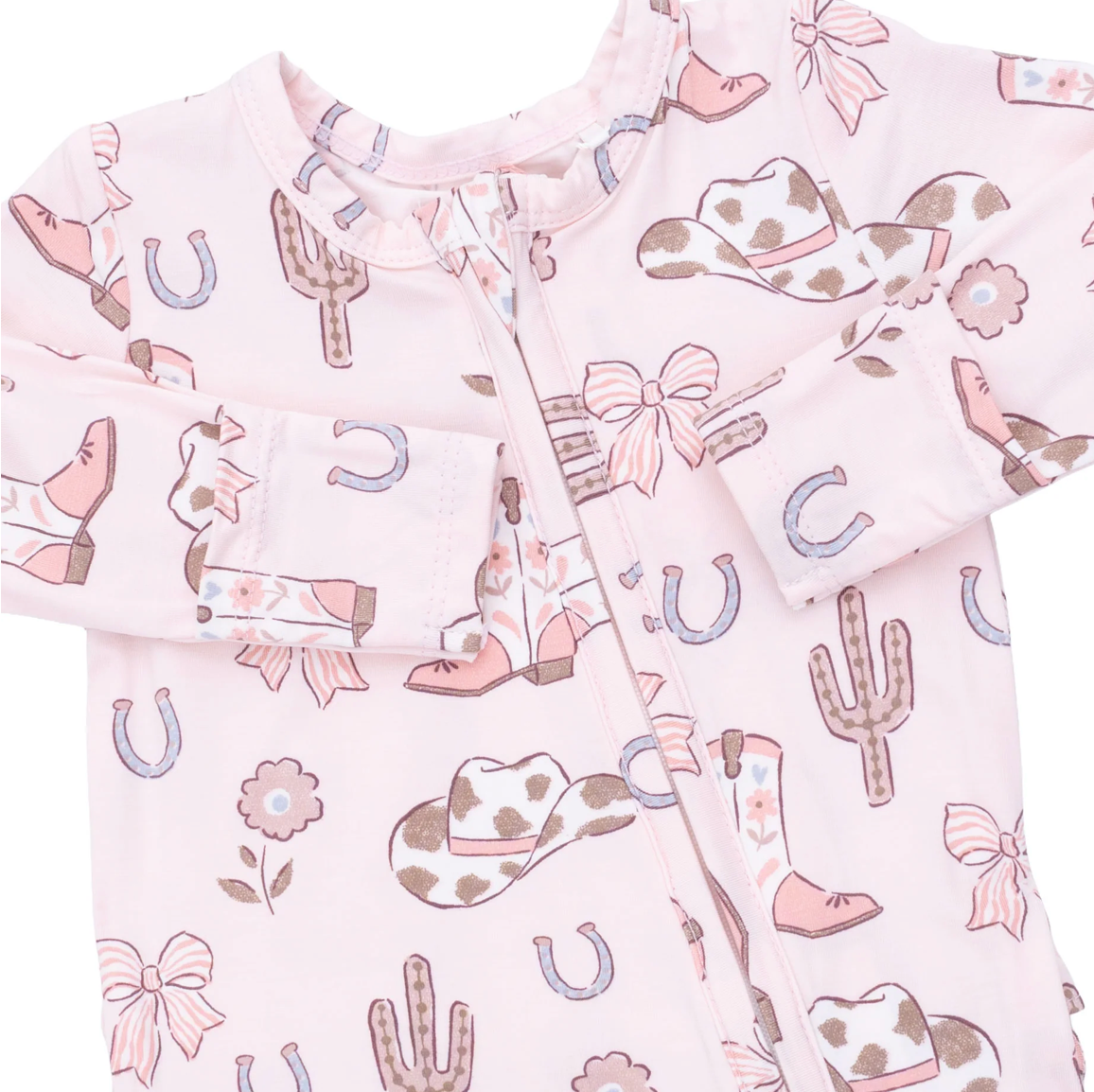 Angel Dear Cowgirl Boots & Bows Ruffle Back Footie