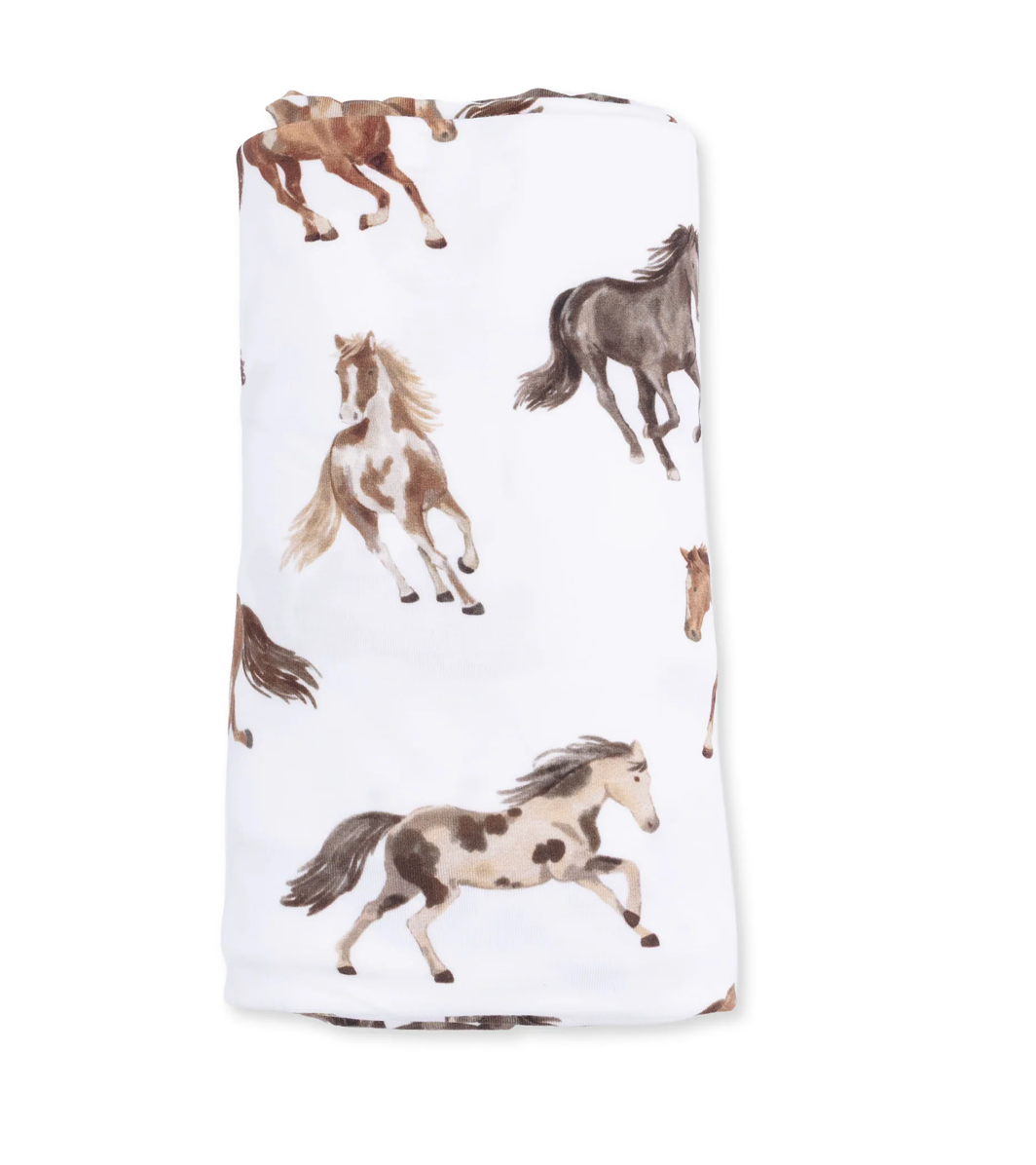 Angel Dear Wild Horses Swaddle Blanket
