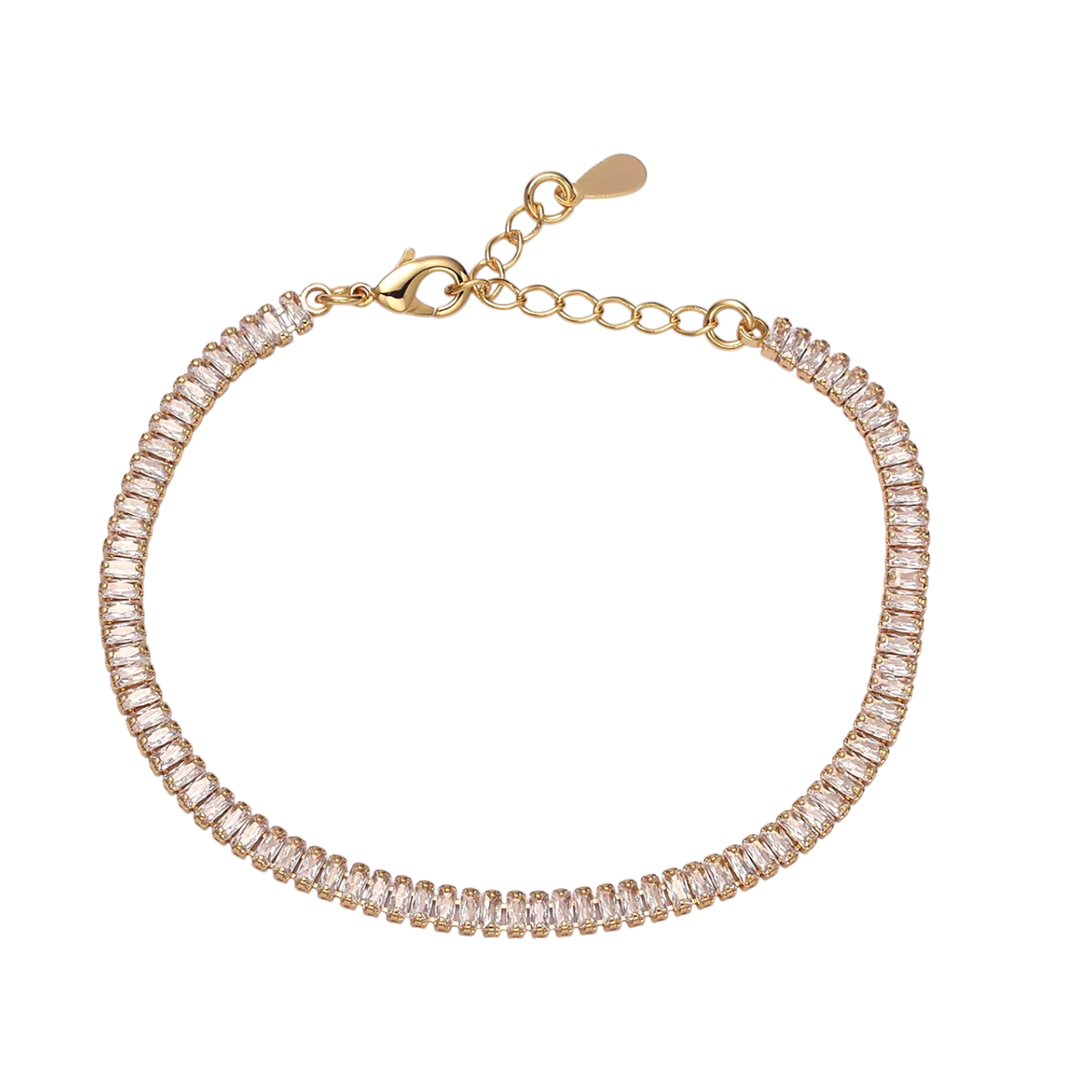 Clear Baguette CZ Tennis Chain Bracelet