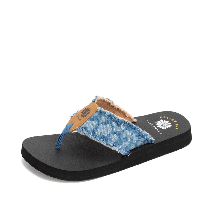 Yellow Box Netta Denim Leopard