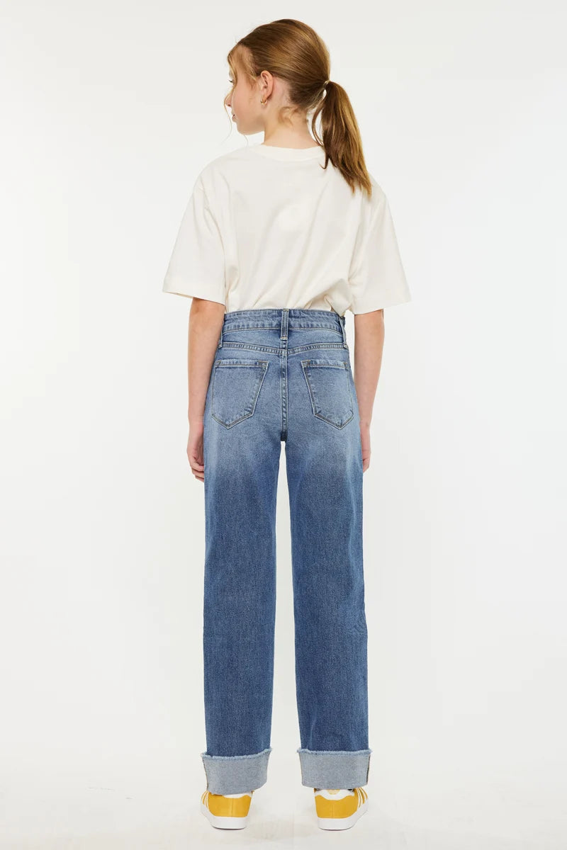 KanCan Youth High Rise Cuffed Jeans