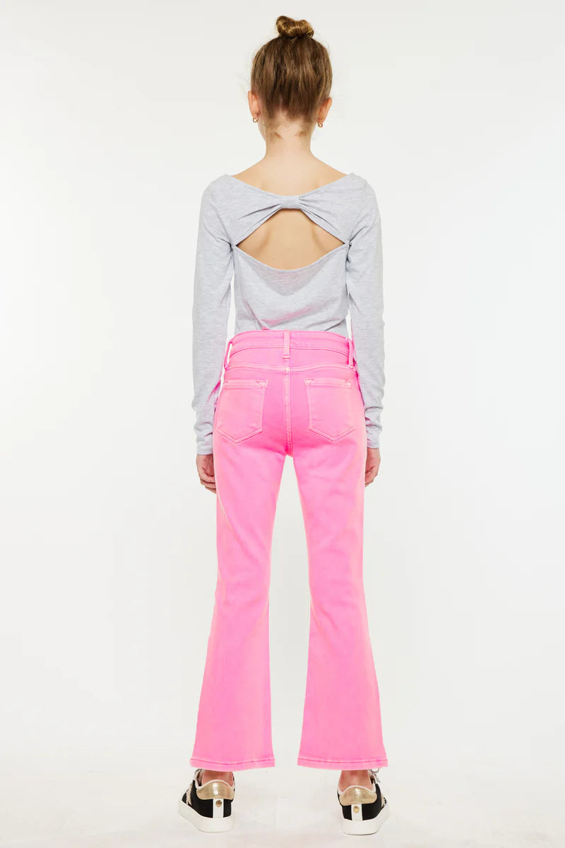 KanCan Girls Neon Pink Flare Jeans