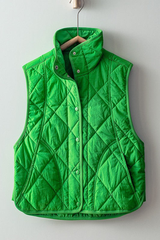 Apple Snap Button Quilted Vest