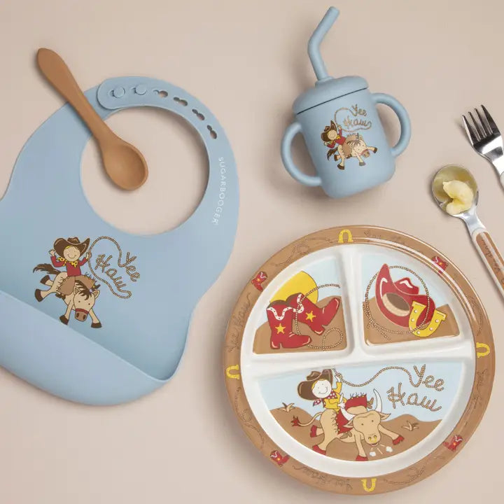 Yee Haw Fresh & Messy Silicone Bib & Spoon