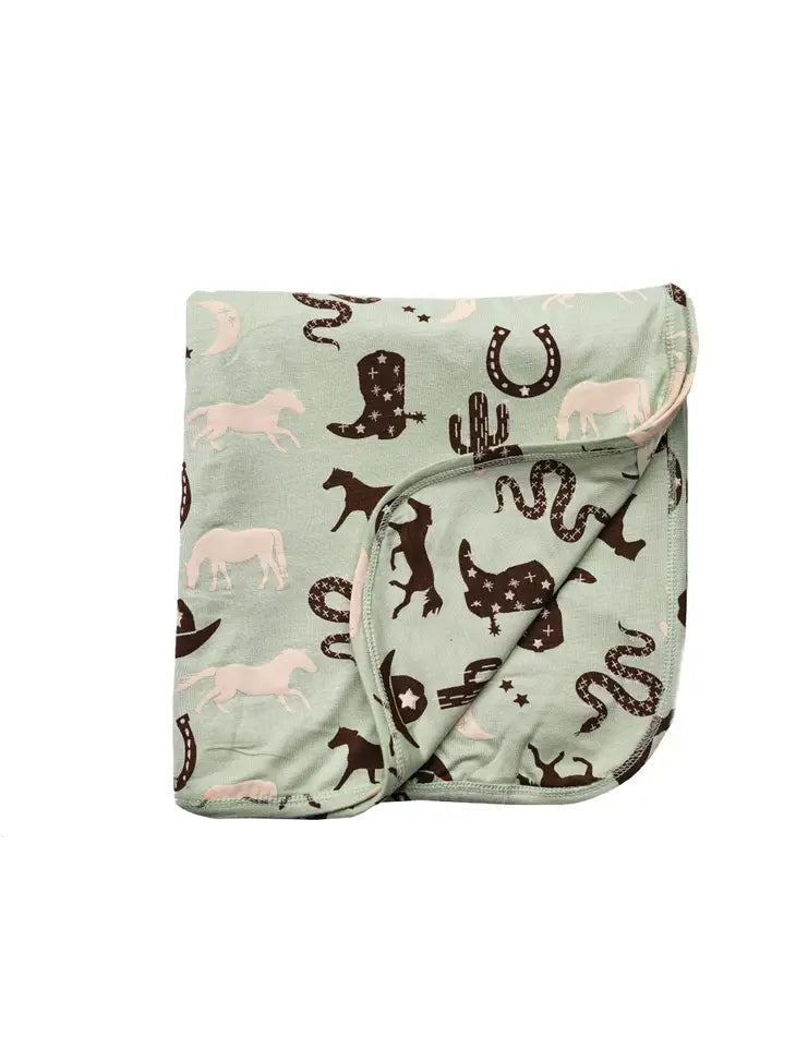 GiddyUp Bamboo Baby Blanket