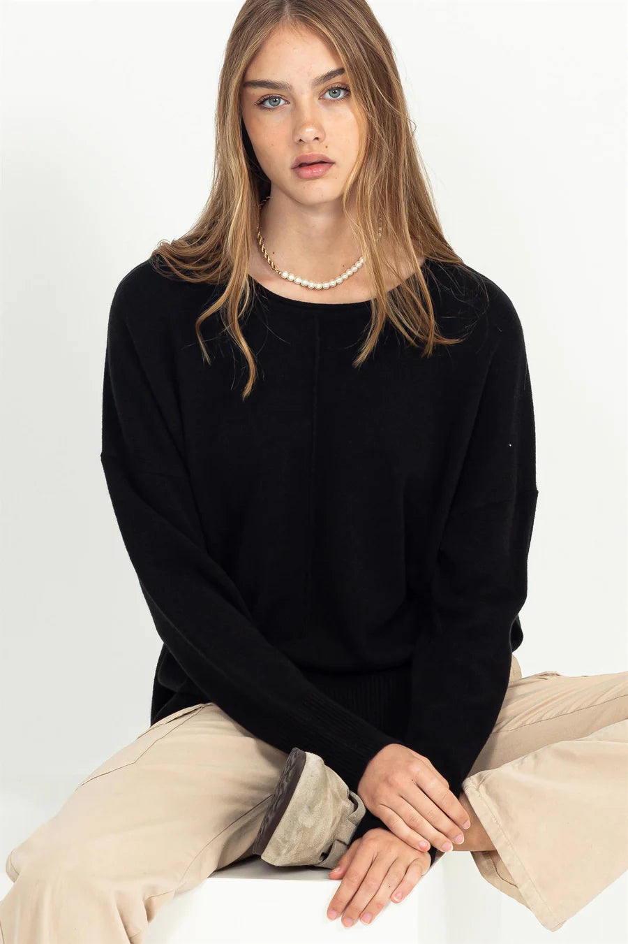 NOT A PLAYER DROP SHOULDER SWEATER