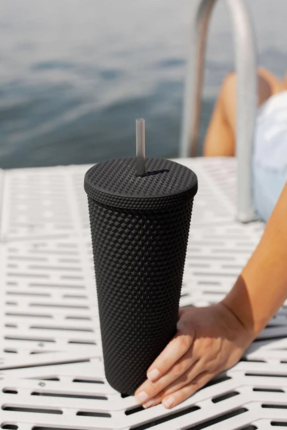 Black Matte Diamond Tumbler Cup