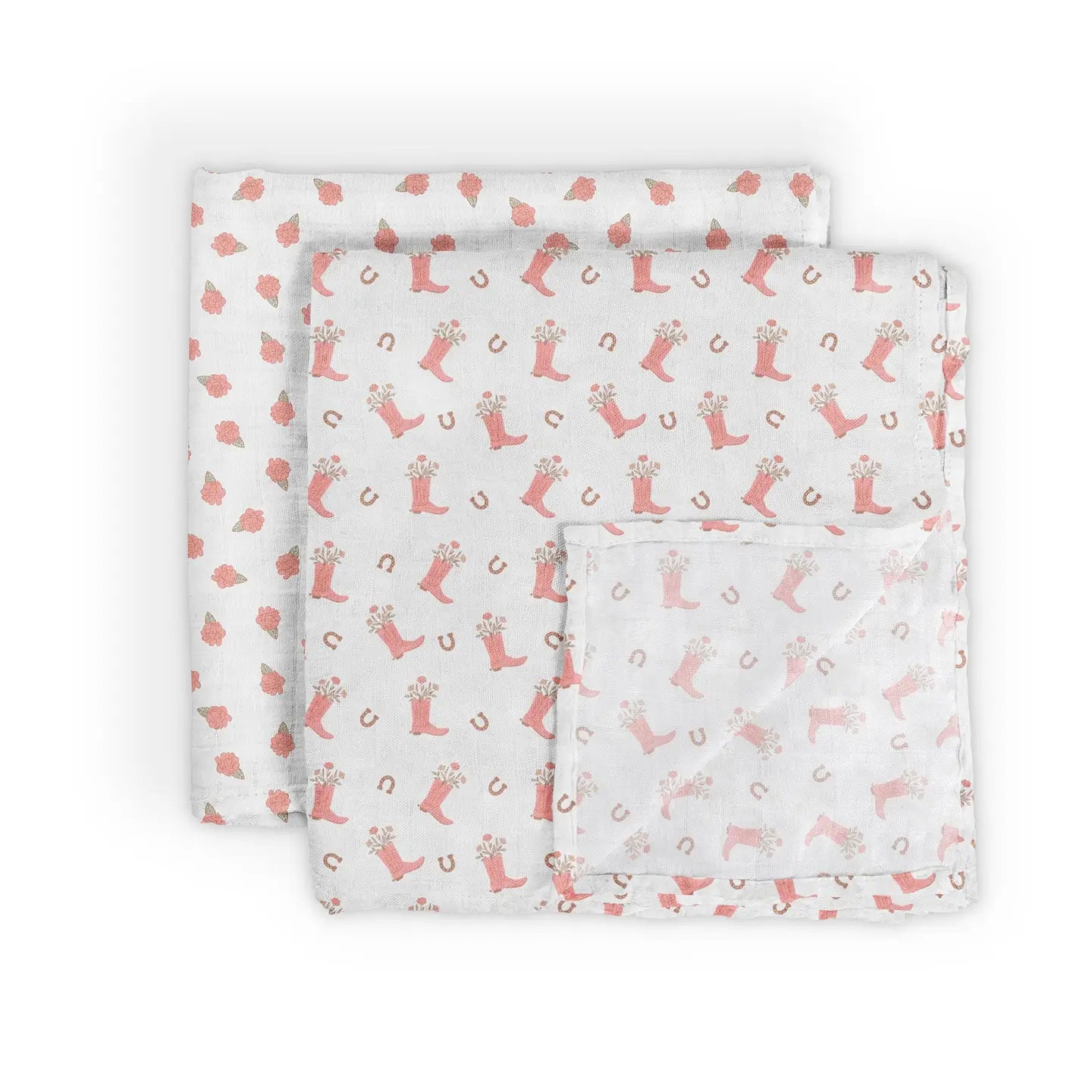 Bloomin' Boot Bamboo Swaddle Blanket Set